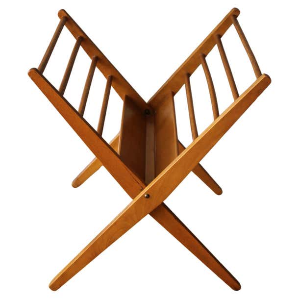Mid Century Danish Modern Blond Maple Magazine Rack 1950s Beautiful ...