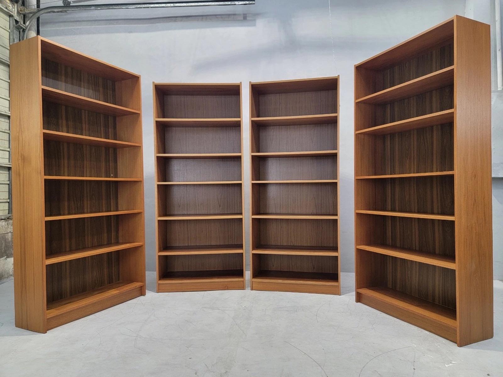 Mid Century Danish Modern Bookcases/Bookshelves - Set of 4 2