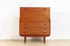 Midcentury Danish Modern Borge Mogensen Teak Wood Drop Front Secretary Desk