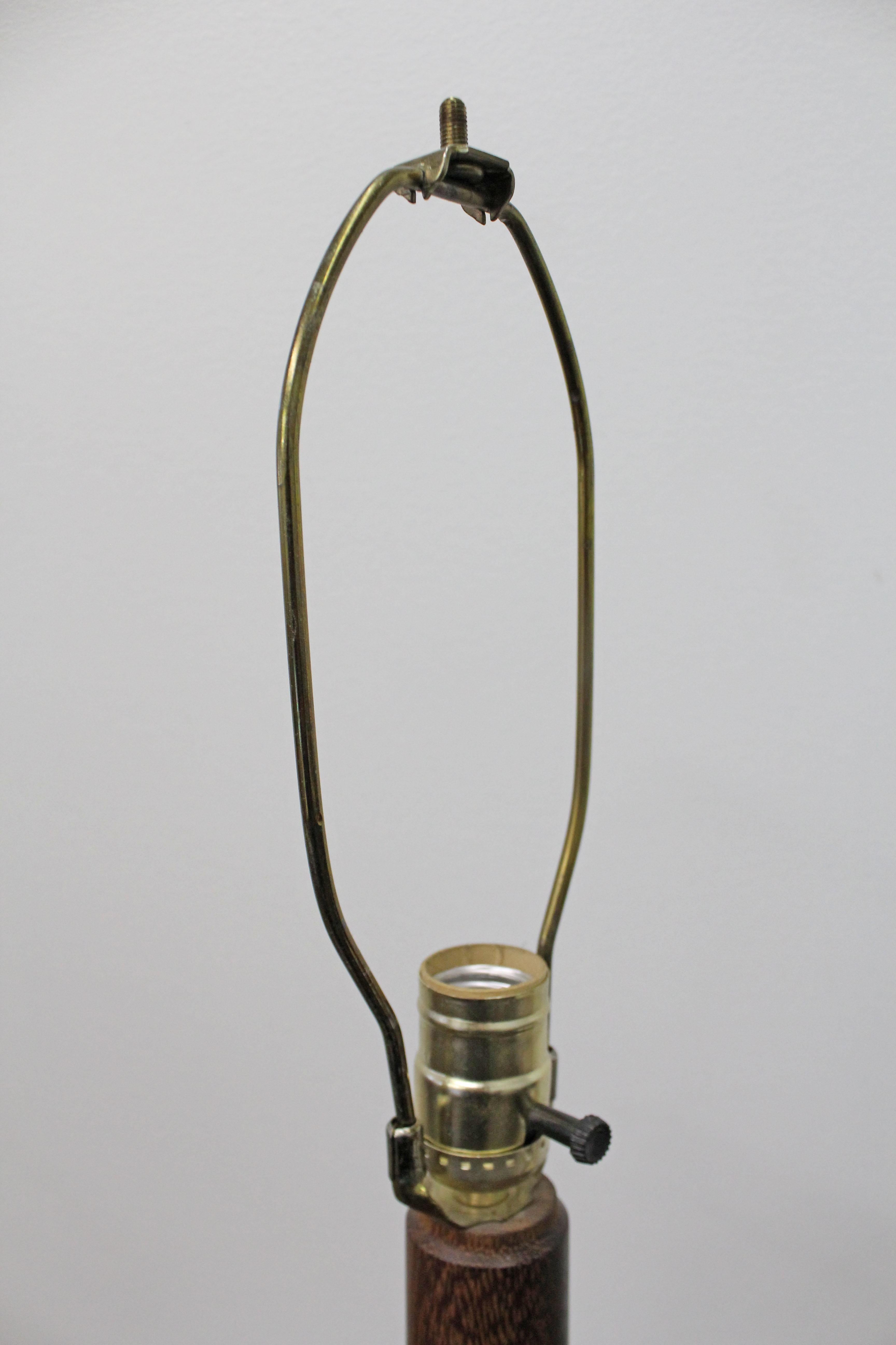 Mid-Century Danish Modern Bottle Shape Round Teak Table Lamp 2