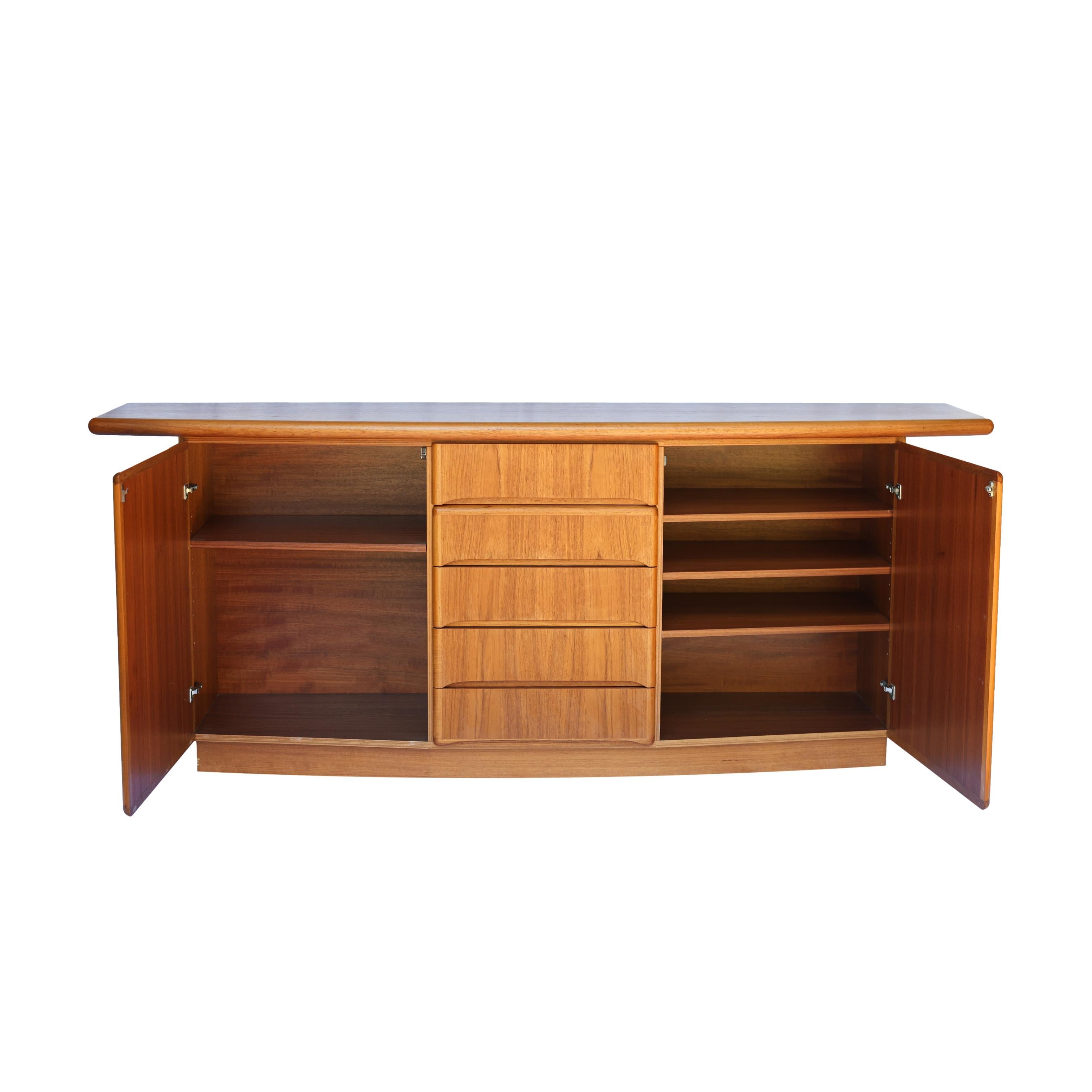 Mid-Century Modern Mid-Century Danish Modern Bowfront Skovby Teak Sideboard, Ca. 1968