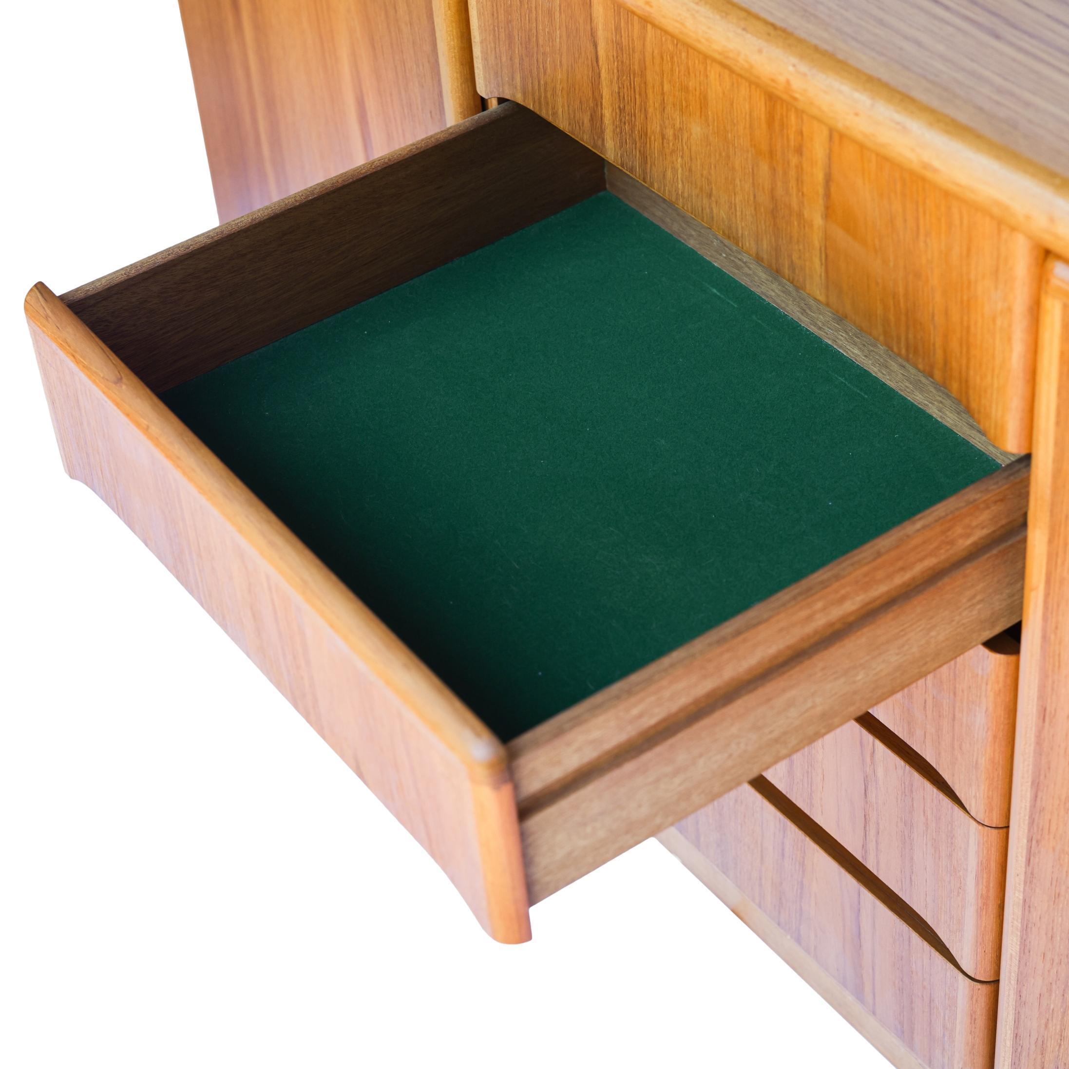 Machine-Made Mid-Century Danish Modern Bowfront Skovby Teak Sideboard, Ca. 1968