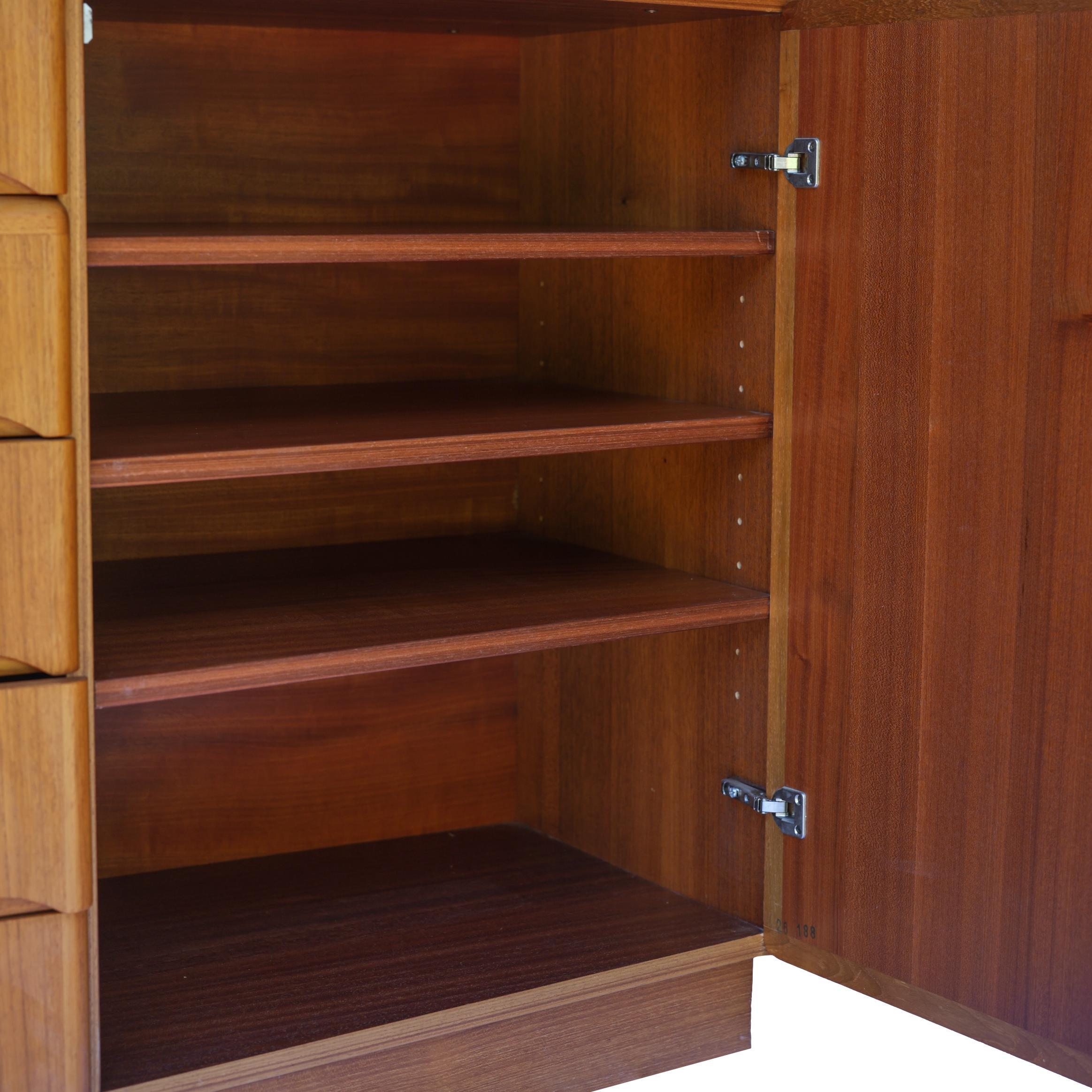 Mid-Century Danish Modern Bowfront Skovby Teak Sideboard, Ca. 1968 1