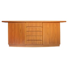 Vintage Mid-Century Danish Modern Bowfront Skovby Teak Sideboard, Ca. 1968 