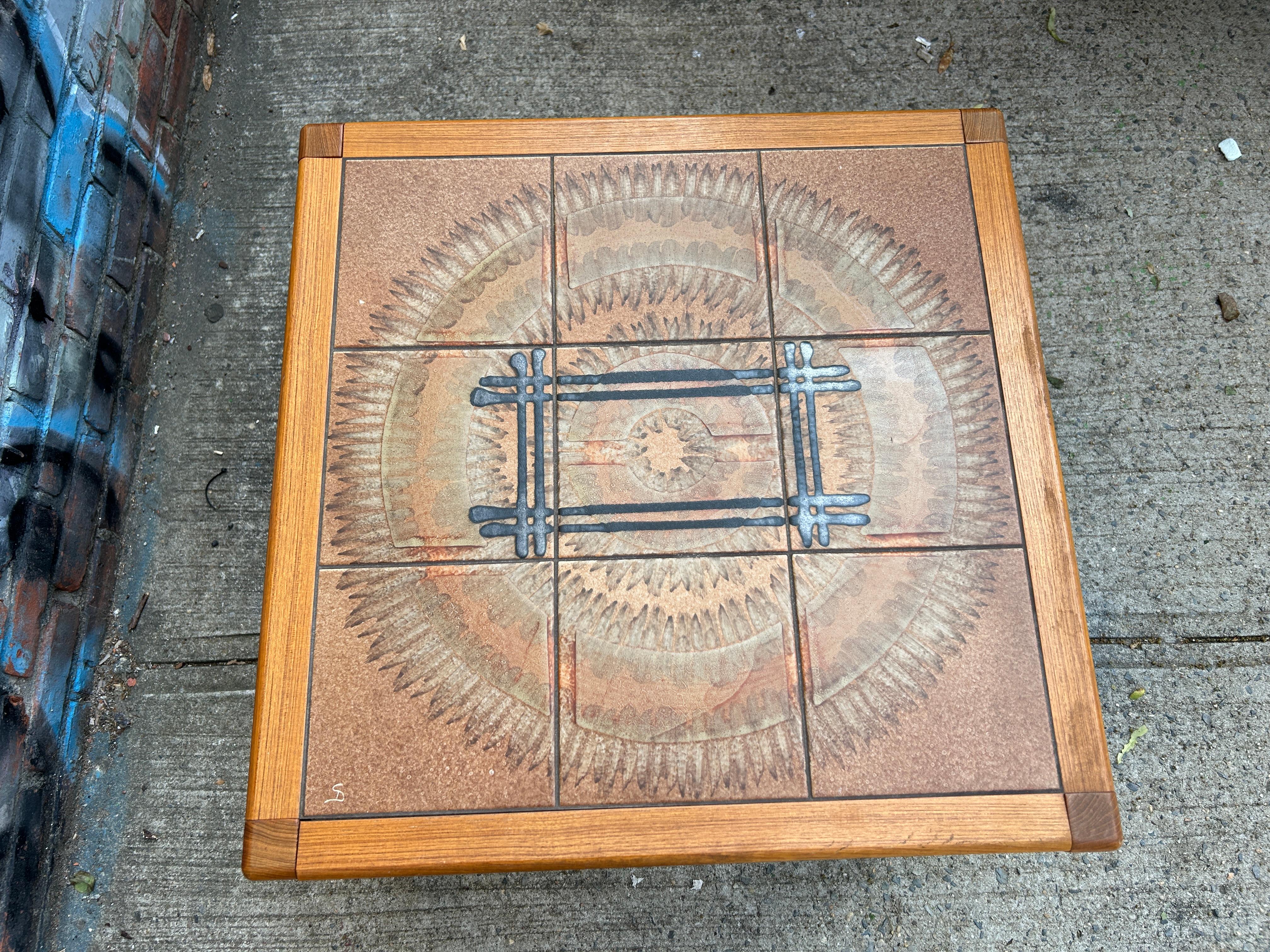 coffee table with ceramic tile top