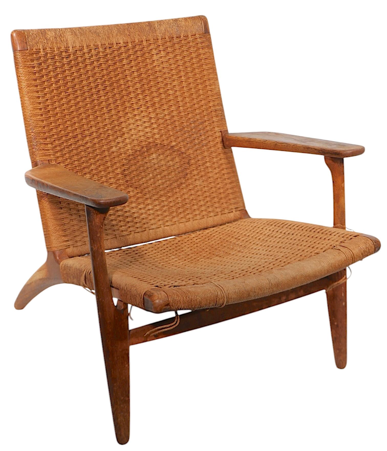 Silla de salón CH-25, moderna danesa de mediados de siglo, diseñada por Hans J. Wegner 6