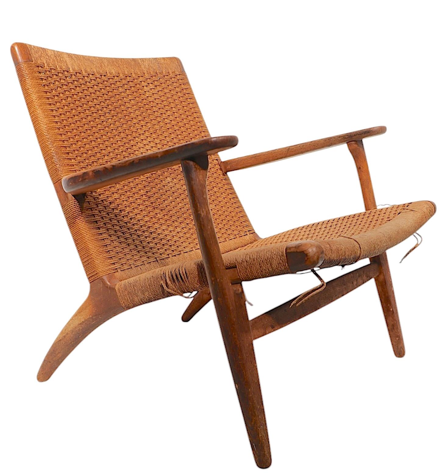Silla de salón CH-25, moderna danesa de mediados de siglo, diseñada por Hans J. Wegner 7
