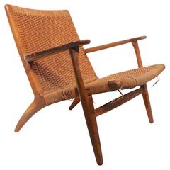 Silla de salón CH-25, moderna danesa de mediados de siglo, diseñada por Hans J. Wegner
