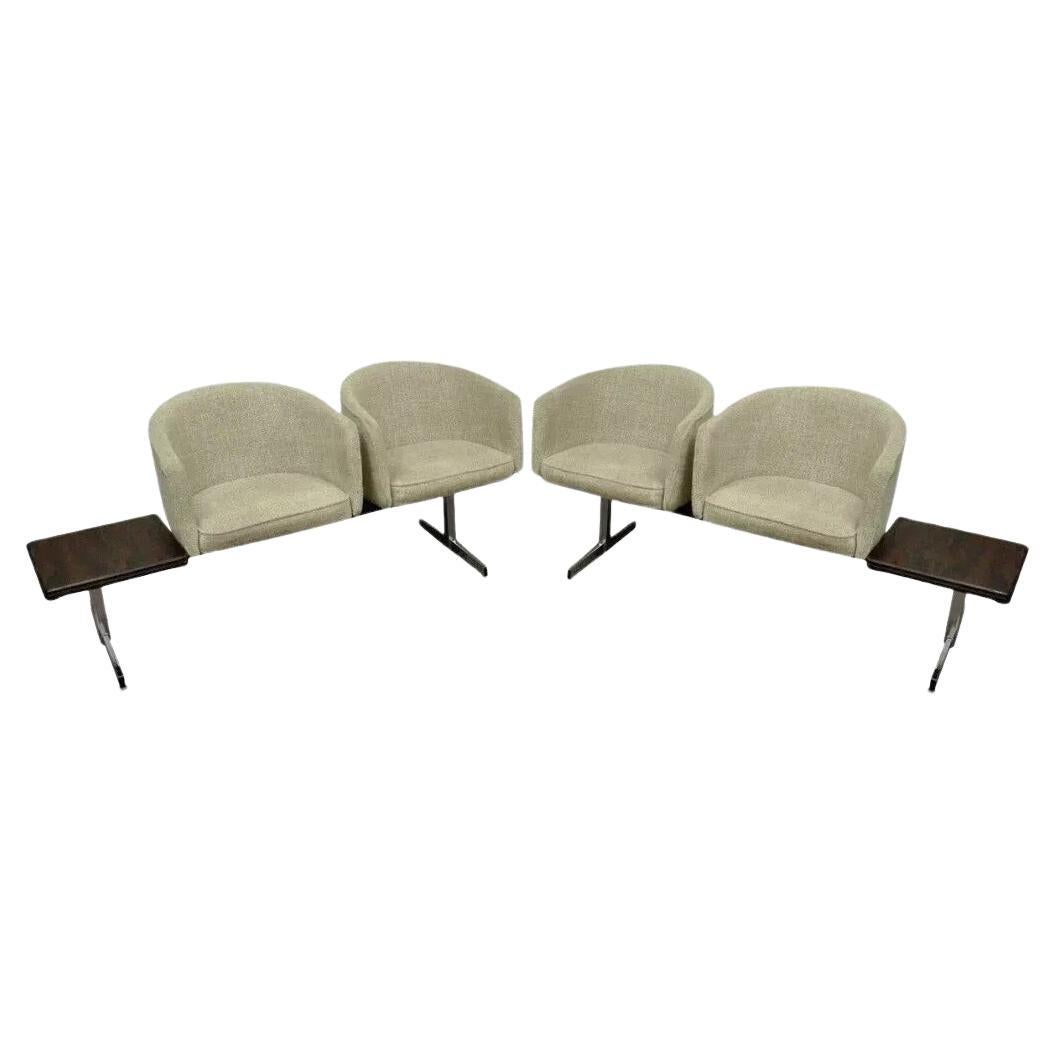Mid Century Danish Modern Club Chair Sectional Sofa Set w/ Rosewood End Tables
