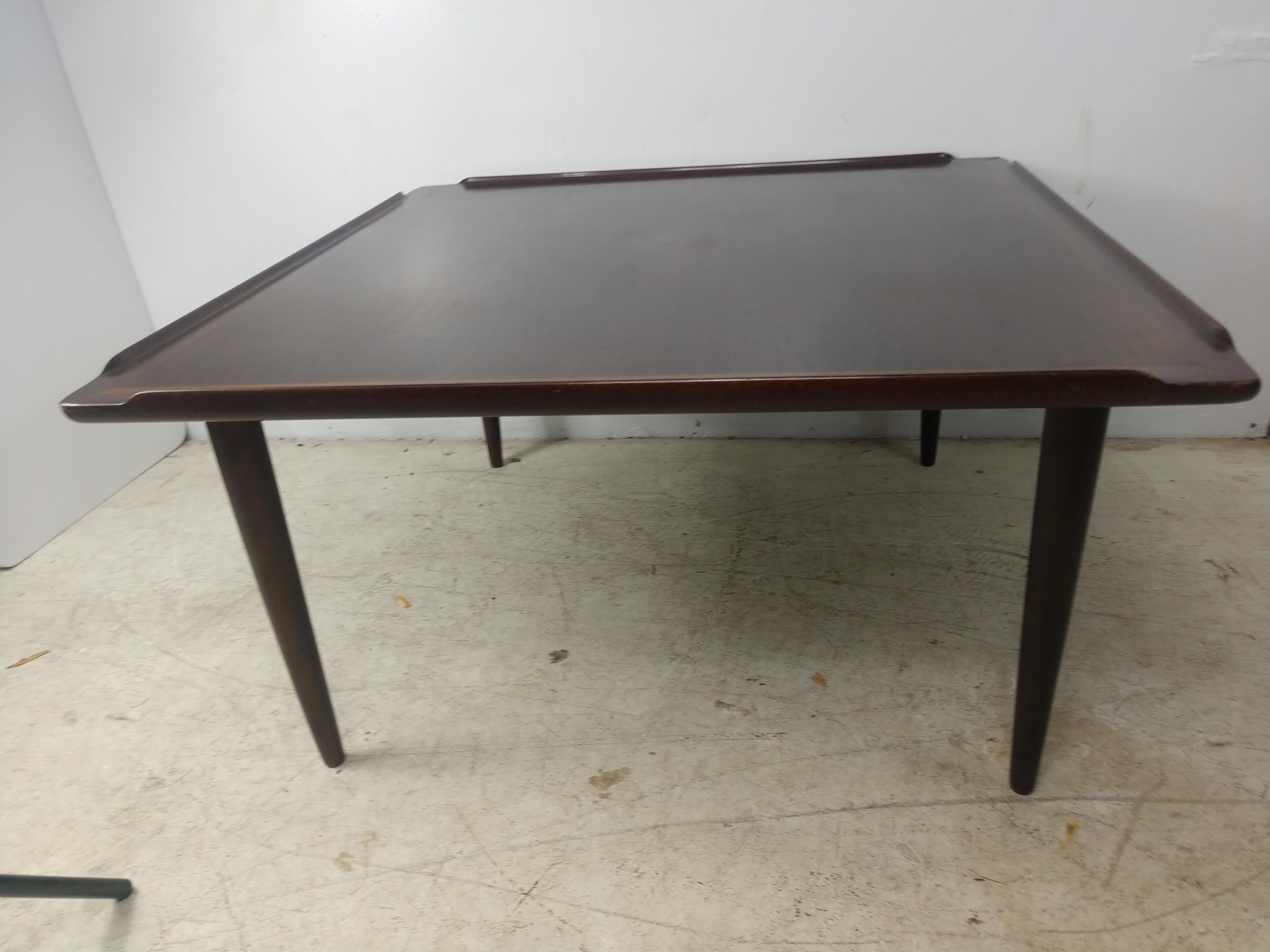 Mid Century Danish Modern Square Cocktail Teak Table by Selig For Sale 3