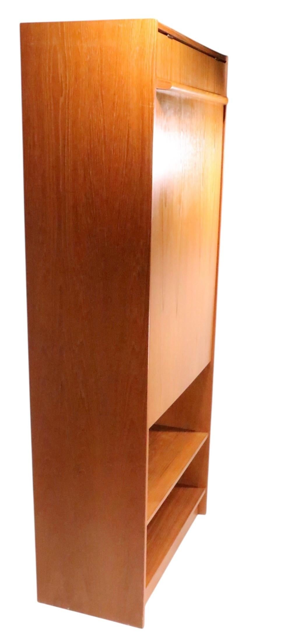 Veneer Mid Century Danish Modern Combination Bookshelf Dining Table Desk by Domino For Sale