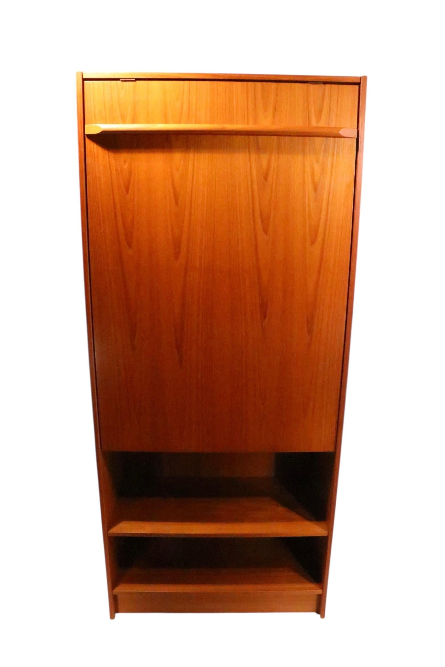 Teak Mid Century Danish Modern Combination Bookshelf Dining Table Desk by Domino For Sale
