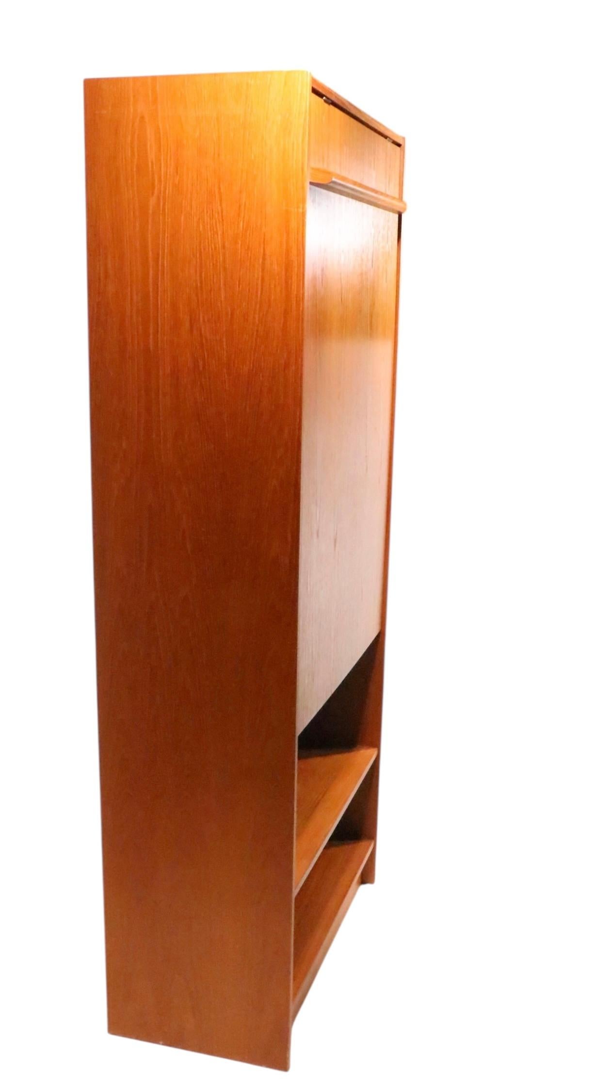 Mid Century Danish Modern Combination Bookshelf Dining Table Desk by Domino For Sale 1