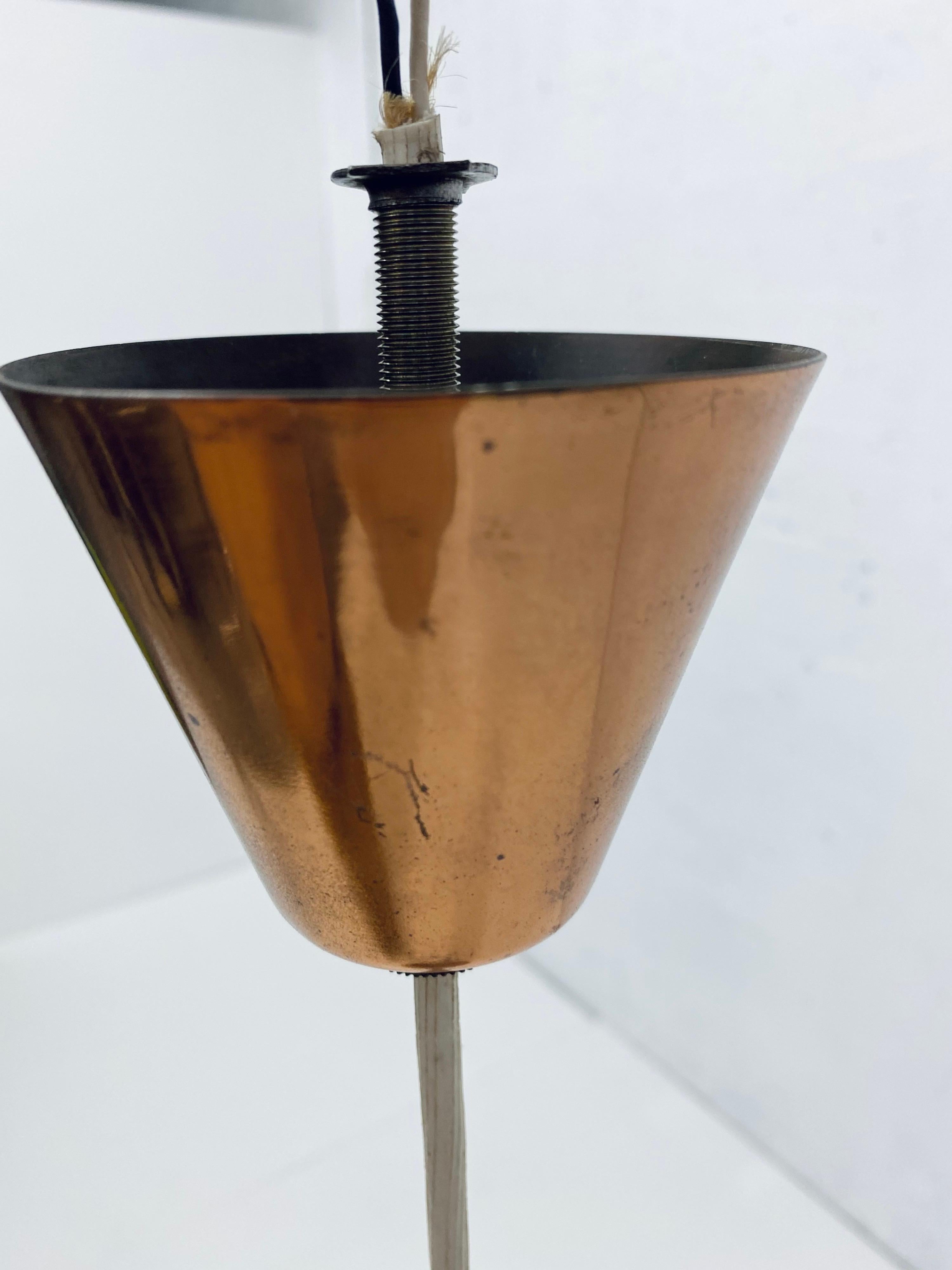 Mid-Century Danish Modern Copper Cone Pendant Ceiling Lamp, 1950s For Sale 2