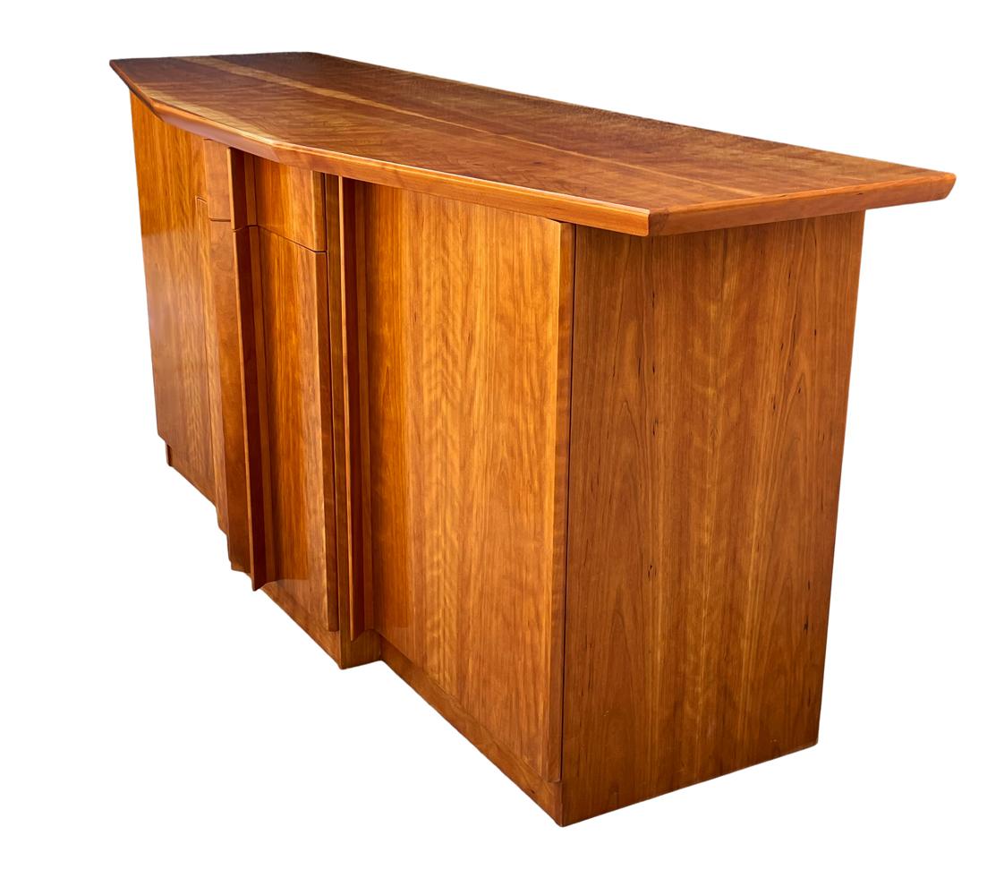 Mid Century Danish Modern Credenza or Cabinet in Cherry Wood For Sale 5