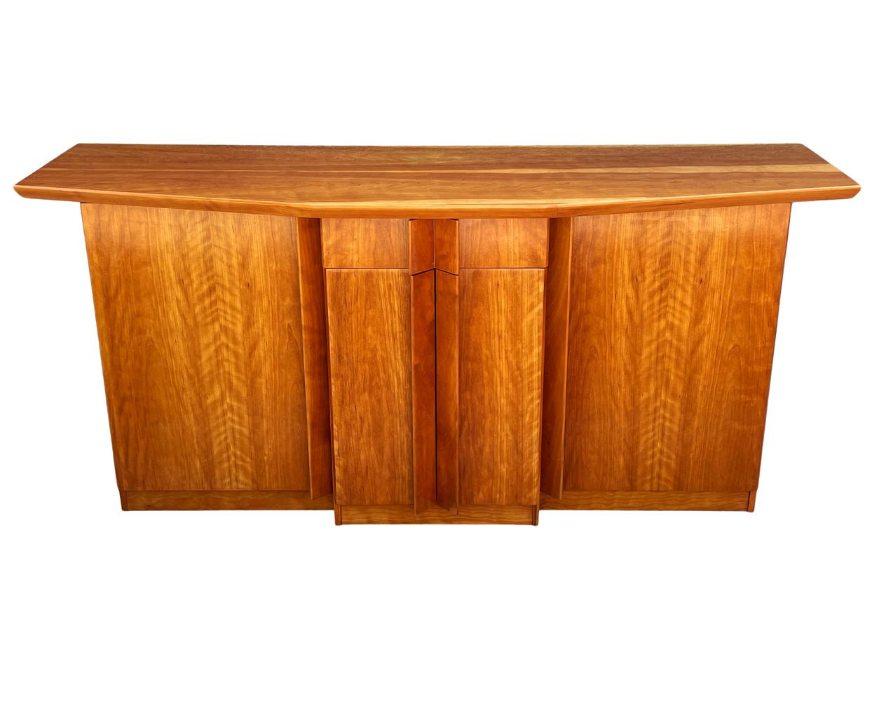 Late 20th Century Mid Century Danish Modern Credenza or Cabinet in Cherry Wood For Sale