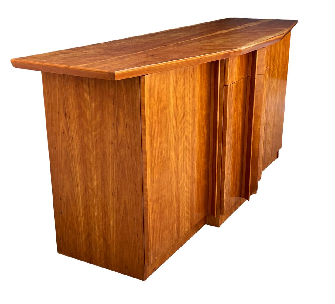 Mid Century Danish Modern Credenza or Cabinet in Cherry Wood For Sale 1