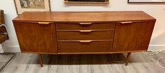 Midcentury Danish Modern Curved Bow Front Teak Sideboard Server Bar Buffet