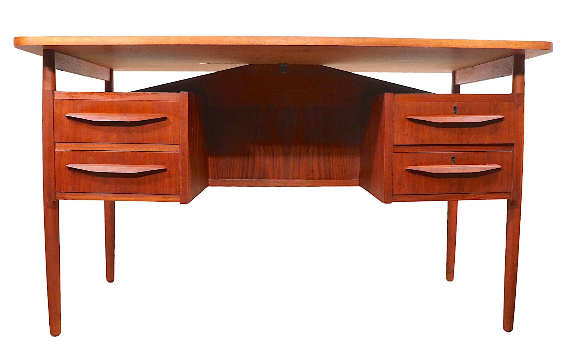 Mid Century Danish Modern Desk by Gunnar Nielsen Tibergaard Desk 12