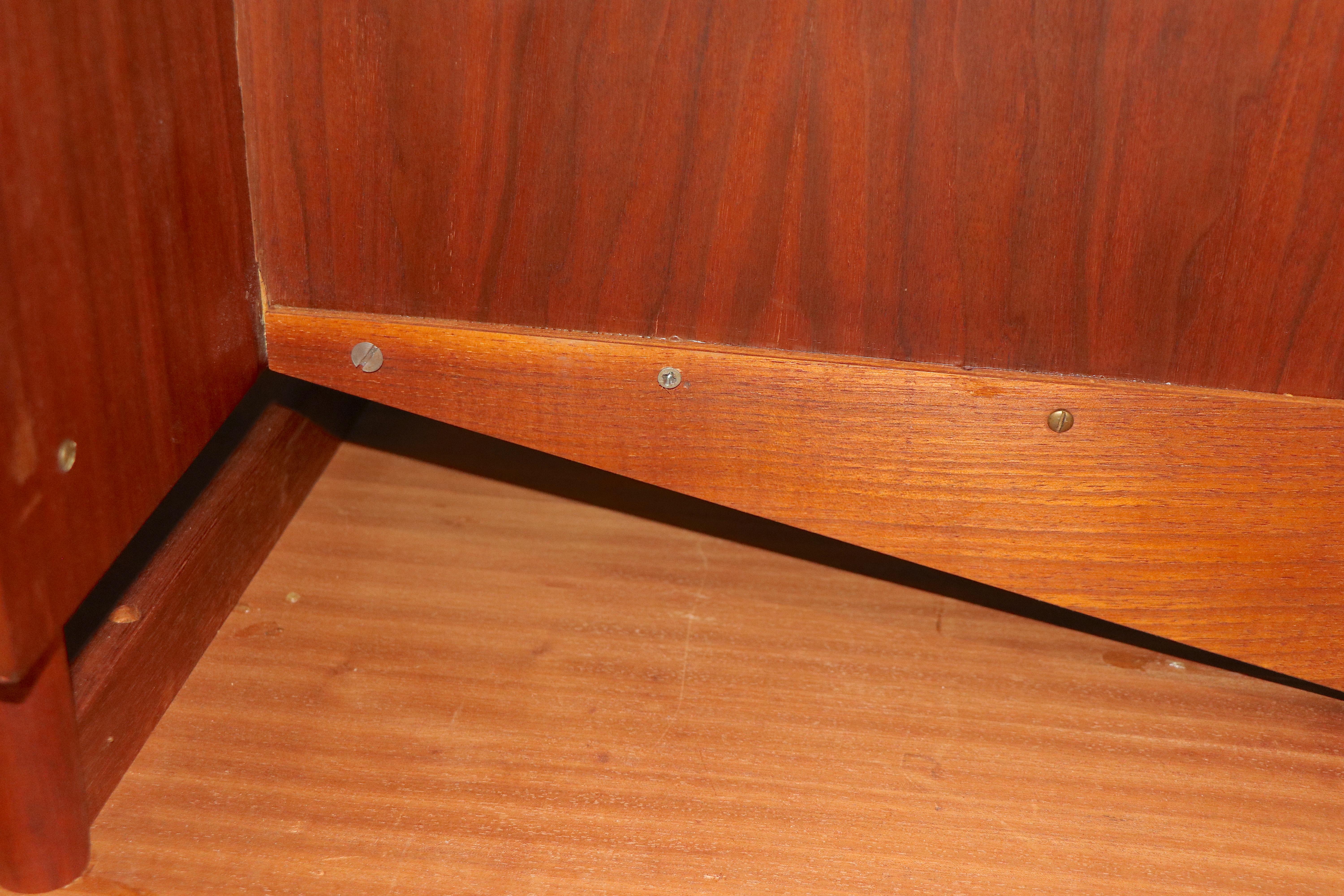 Mid Century Danish Modern Desk by Gunnar Nielsen Tibergaard Desk In Fair Condition In New York, NY