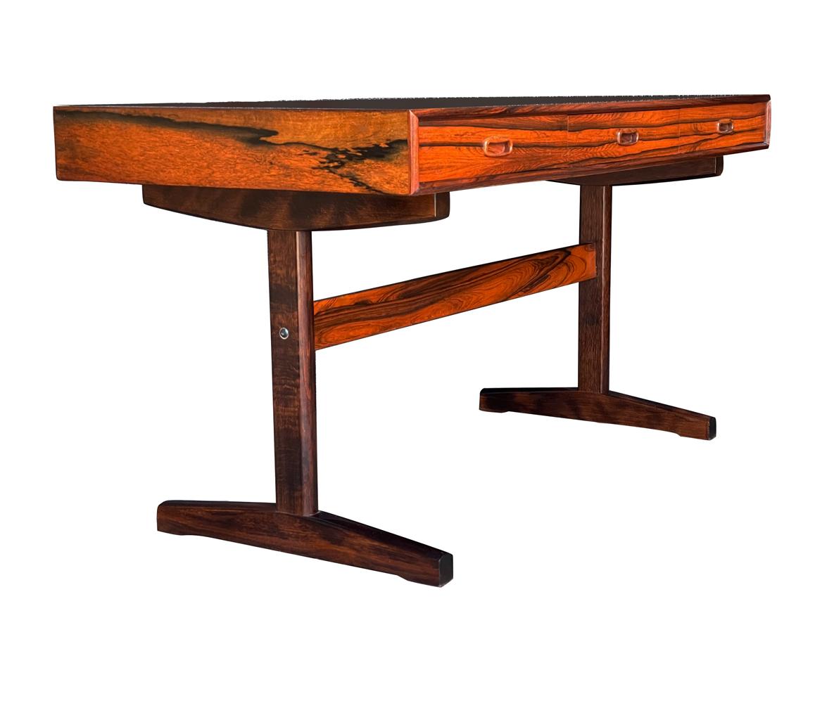 Mid Century Danish Modern Desk in High Contrast Rosewood 1
