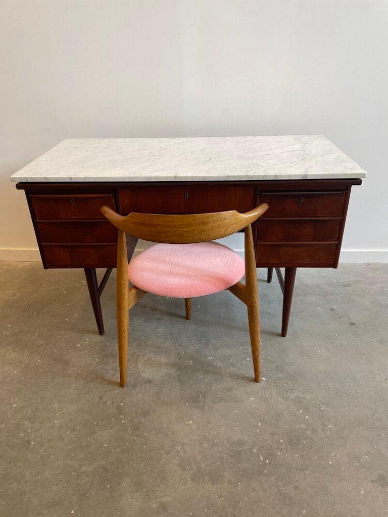 20th Century Mid-Century Danish Modern Desk with Marble Top