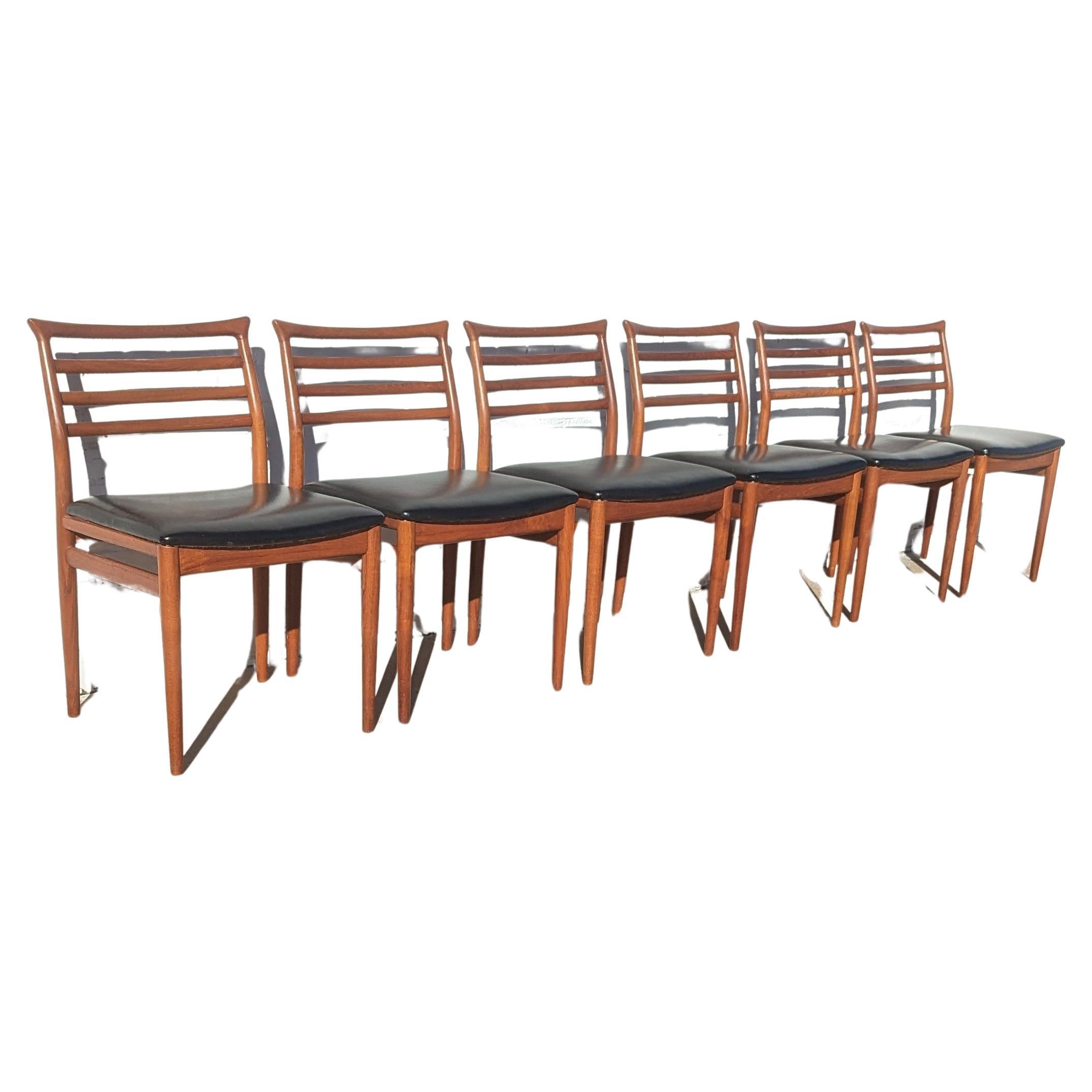 Mid Century Danish Modern Dining Chairs by Erling Torvits  For Sale