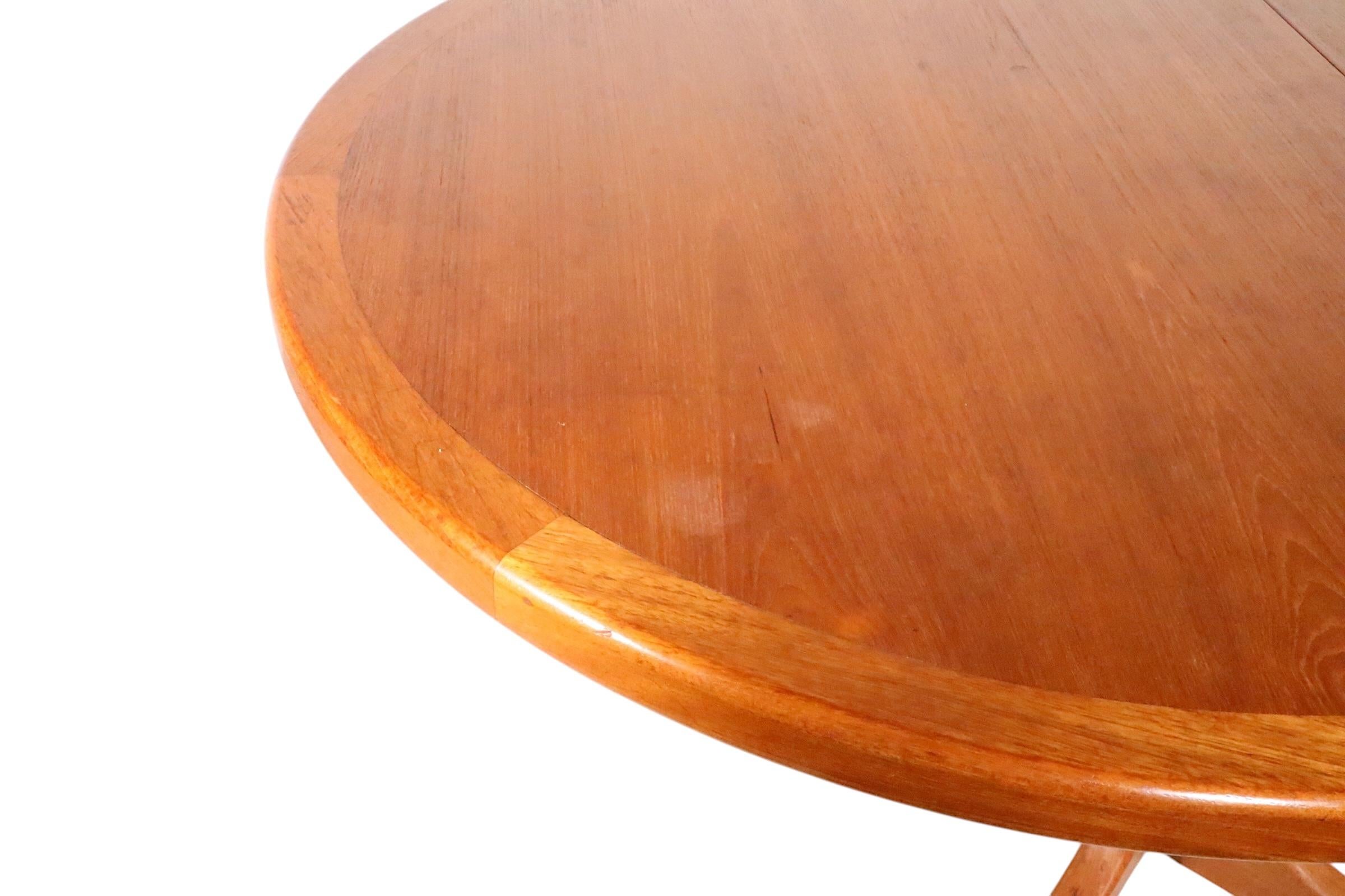 20th Century Mid Century Danish Modern Dining Table with two Leaves att. to Glostrup c. 1970s