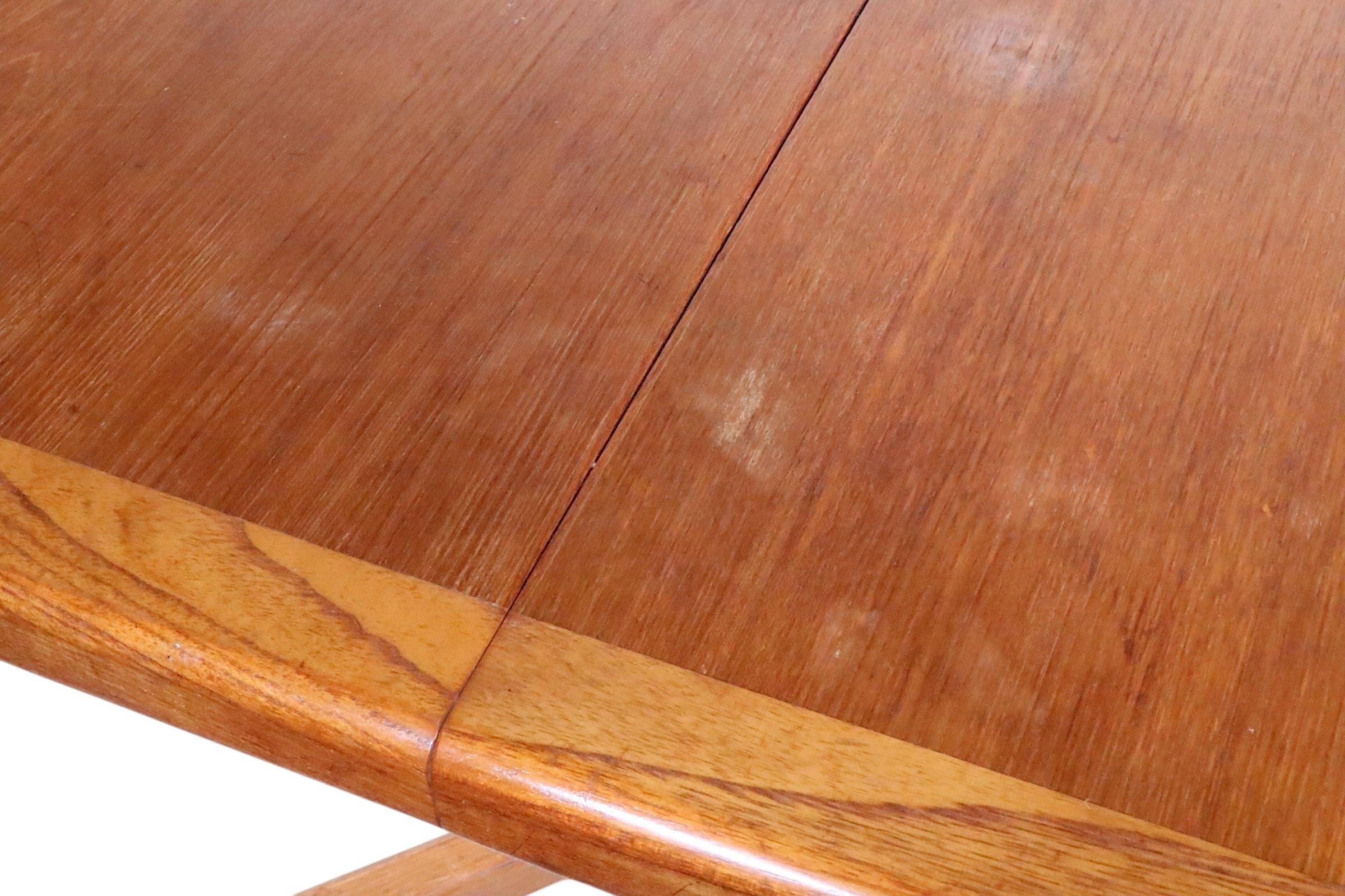 Mid Century Danish Modern Dining Table with two Leaves att. to Glostrup c. 1970s 3