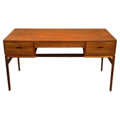 Mid Century Danish Modern Double Sided Executive Desk in Teak by Arne Iversen