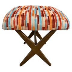 Pouf DUX de style moderne danois du milieu du siècle – Restauré !