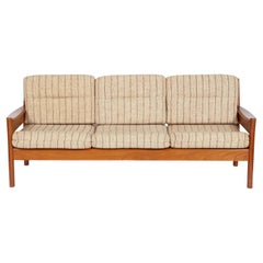 Mid-Century Danish Modern Dyrlund 3 Seat Teak Frame Sofa Denmark