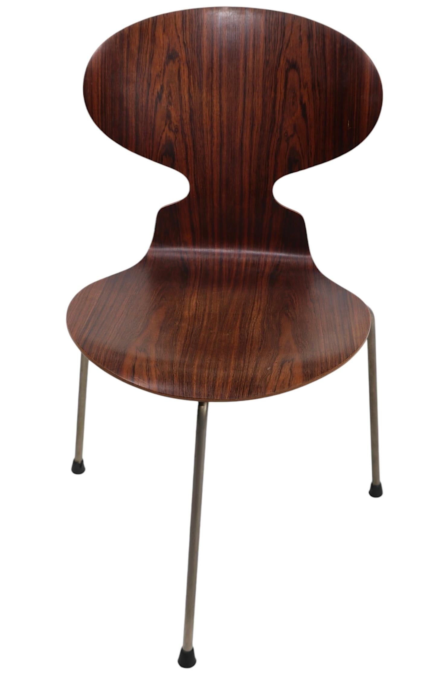 Cromo Sedia danese moderna di metà secolo di Arne Jacobsen per Fritz Hansen in vendita