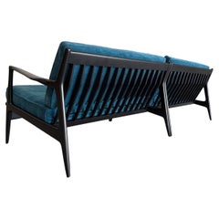 Mid Century Danish Modern Ebonized 2pc Sectional Sofa, Ib Kofod Larsen for Selig