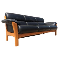 Mid Century Danish Modern Ekornes Teak and Vinyl Sofa