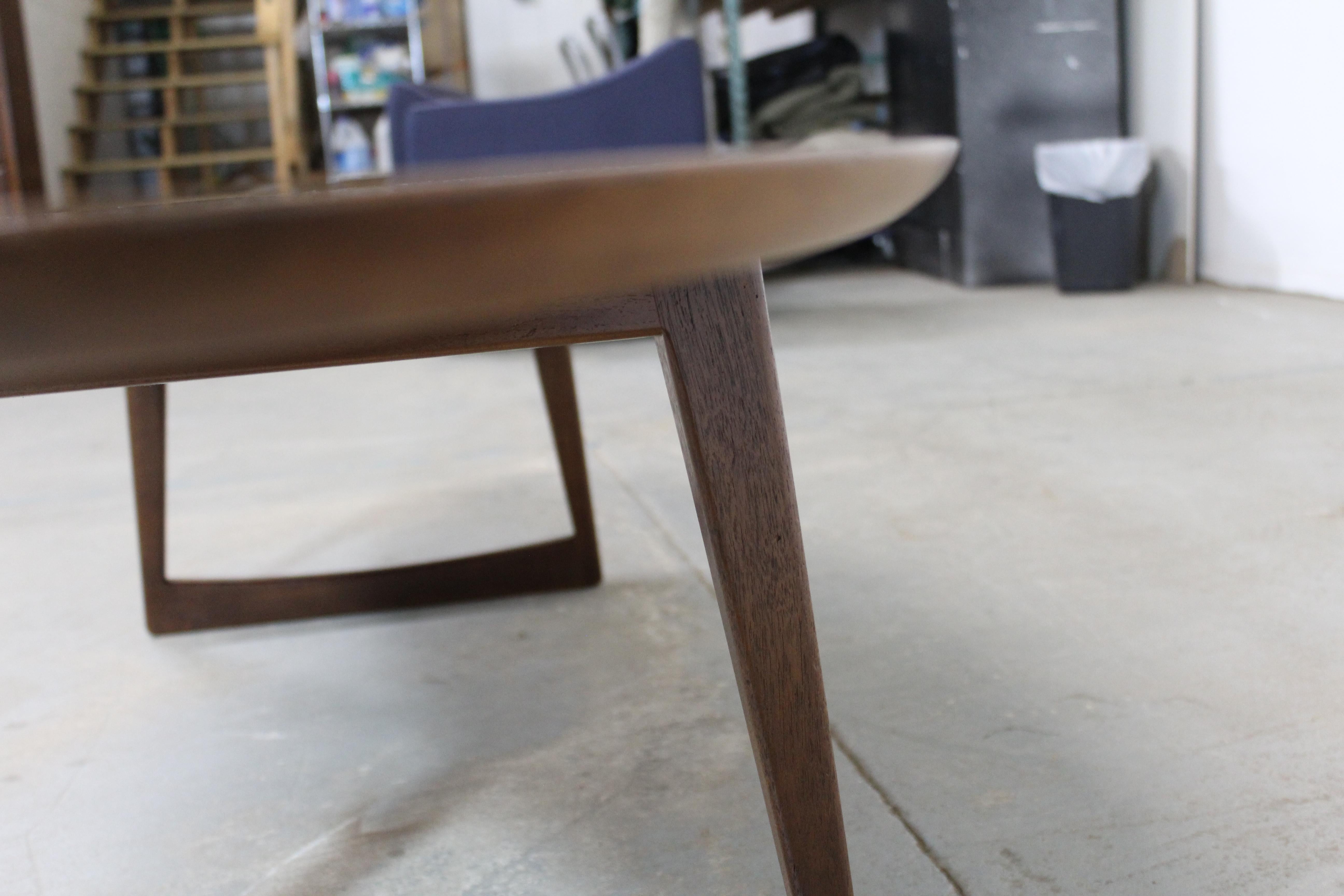 Mid-Century Danish Modern Elliptical Surfboard Teak Coffee Table 8