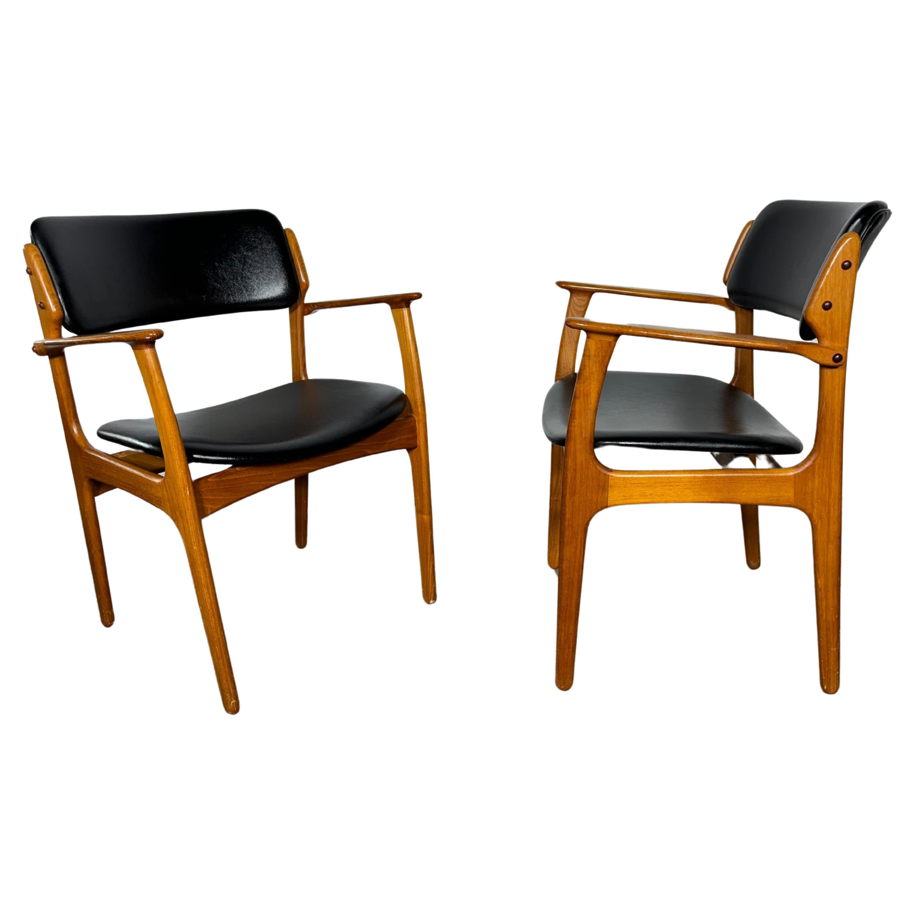 Fauteuils Erik Buch modernes danois du milieu du siècle dernier, modèle 49