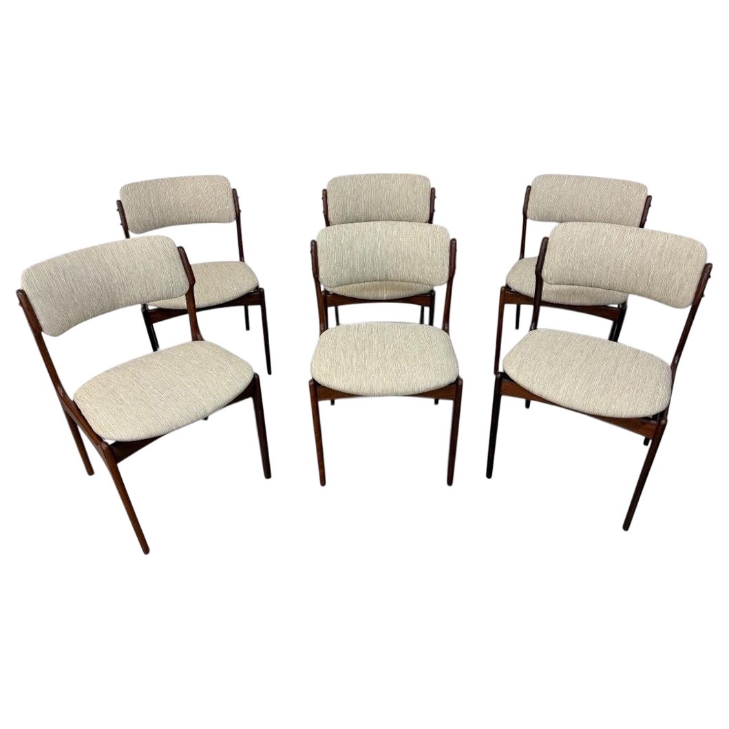 Mid-Century Danish Modern Erik Buch Rosewood Dining Chairs - Set of 6
