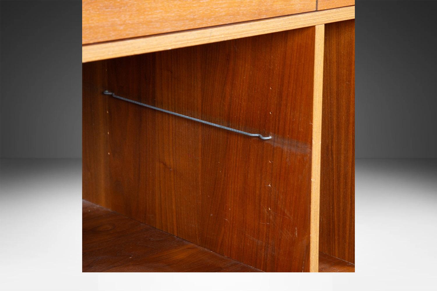 Mid-Century Danish Modern Expanding 2 Piece Console Media Center Cabinet 4