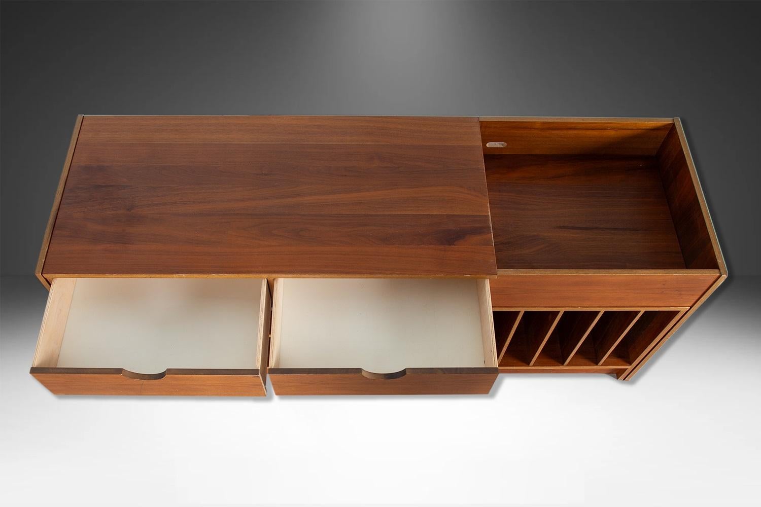 Mid-Century Danish Modern Expanding 2 Piece Console Media Center Cabinet 1