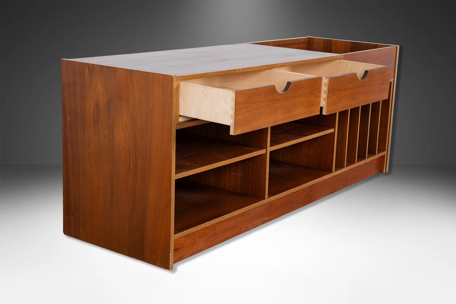 Mid-Century Danish Modern Expanding 2 Piece Console Media Center Cabinet 2