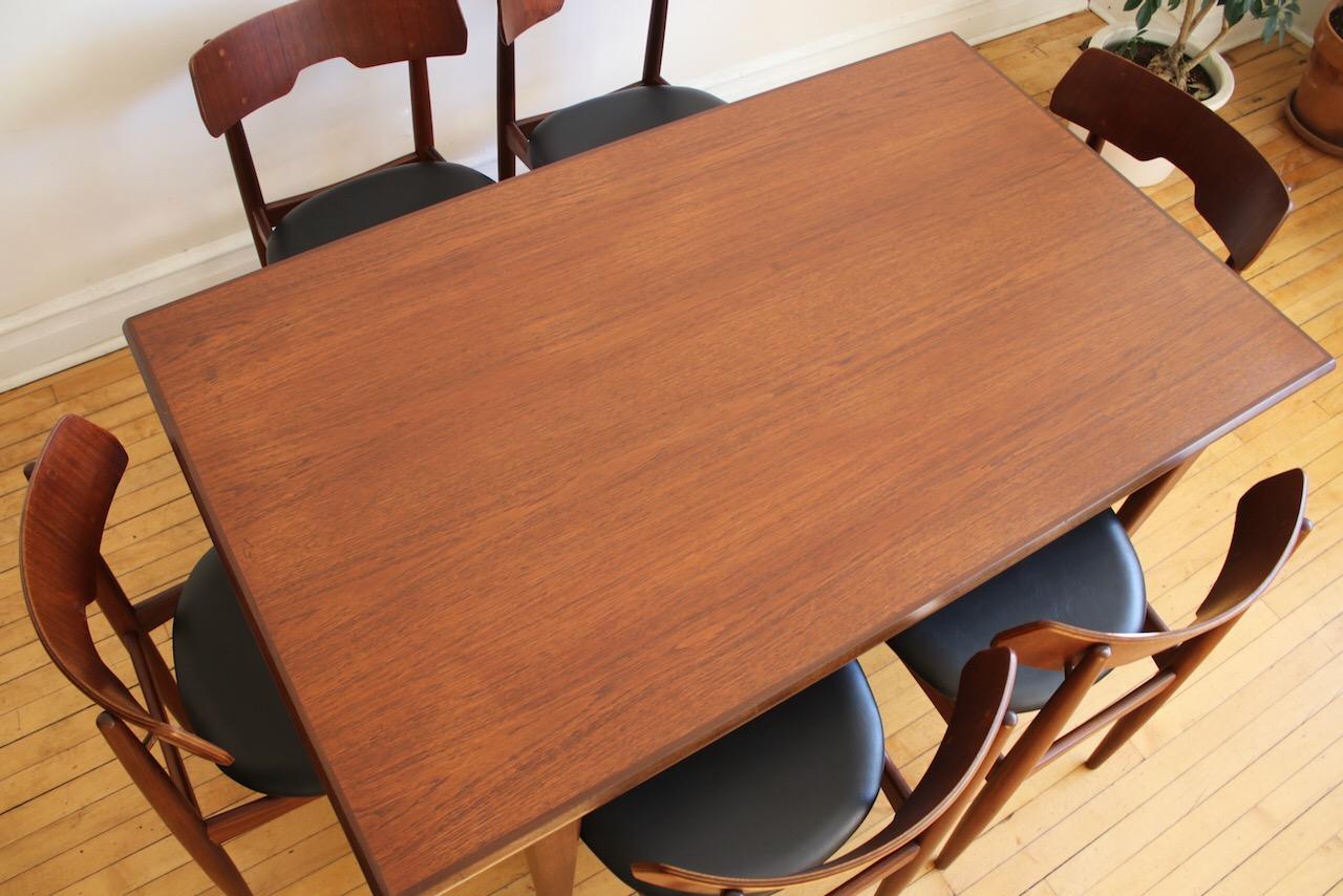 20th Century Mid-Century Danish Modern Expanding Dark Teak Dining Set