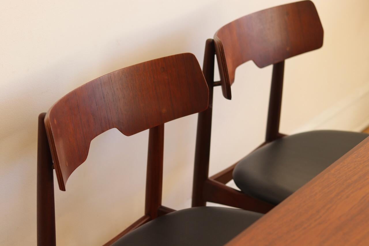 Mid-Century Danish Modern Expanding Dark Teak Dining Set 1