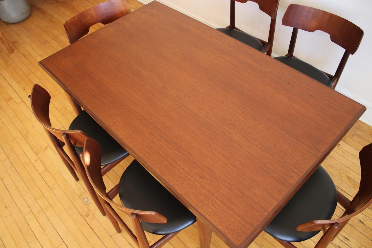 Mid-Century Danish Modern Expanding Dark Teak Dining Set 2