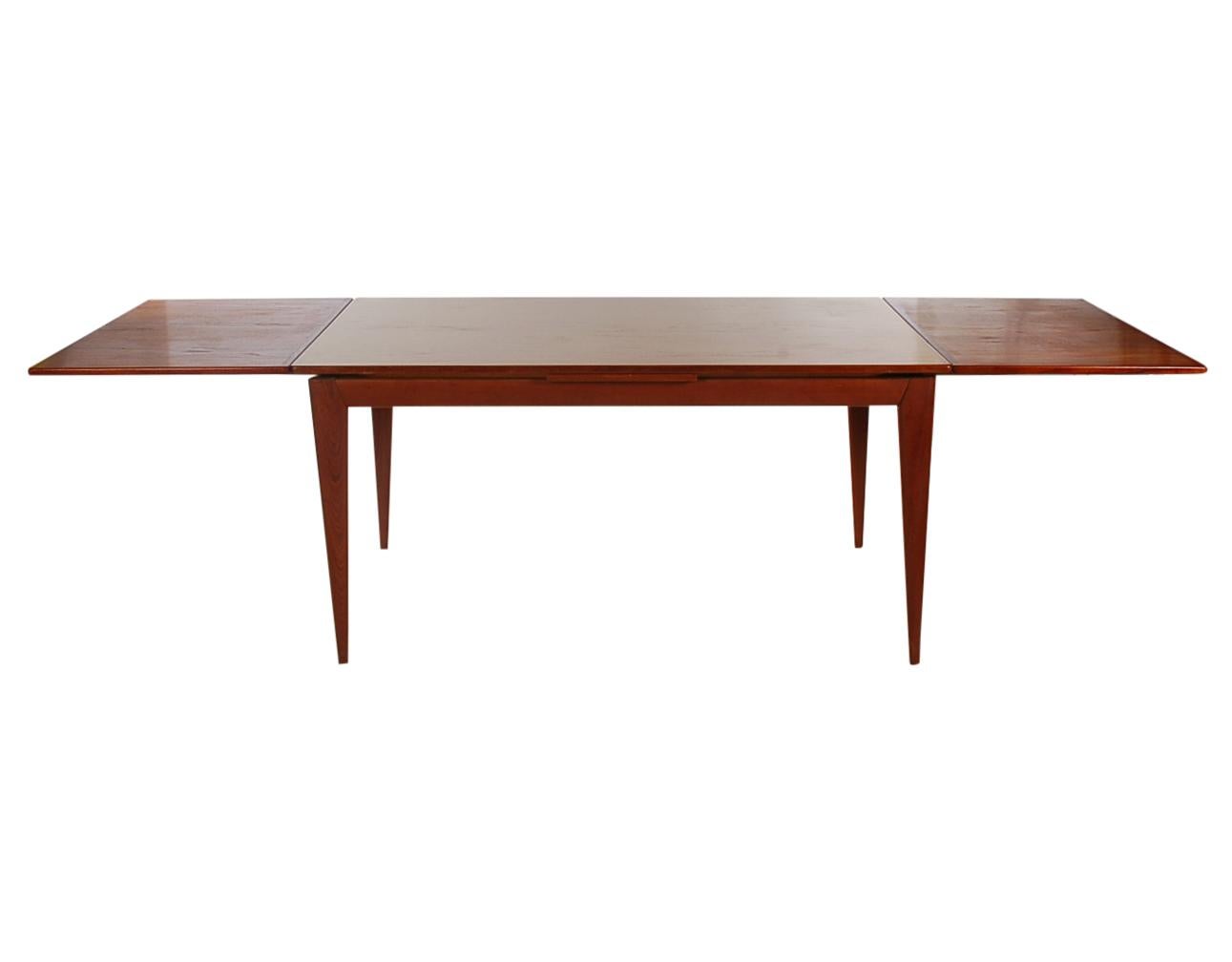 Mid-20th Century Midcentury Danish Modern Extendable Dining Table in Teak by Niels Otto Møller