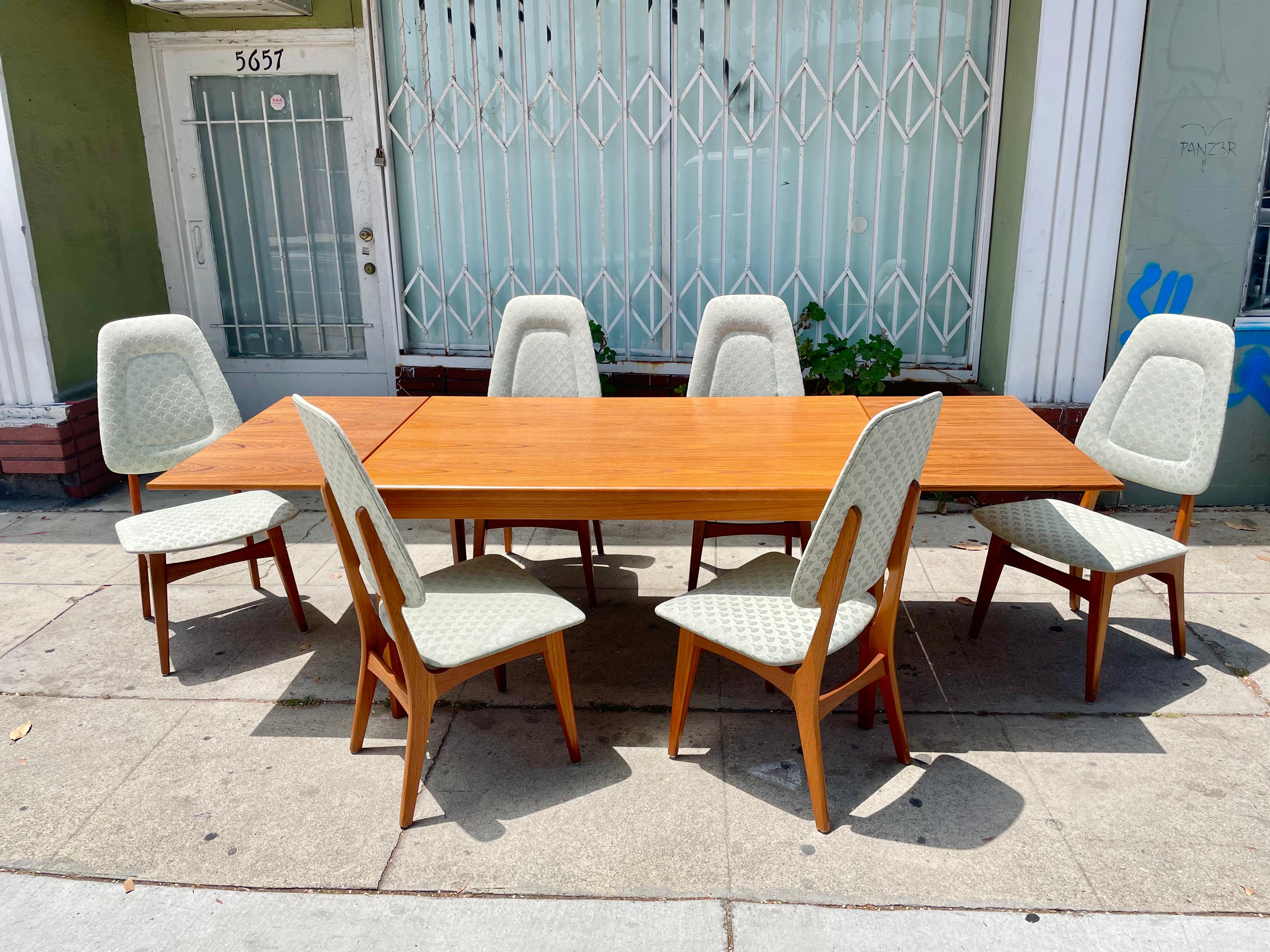 scandinavian teak dining table and chairs