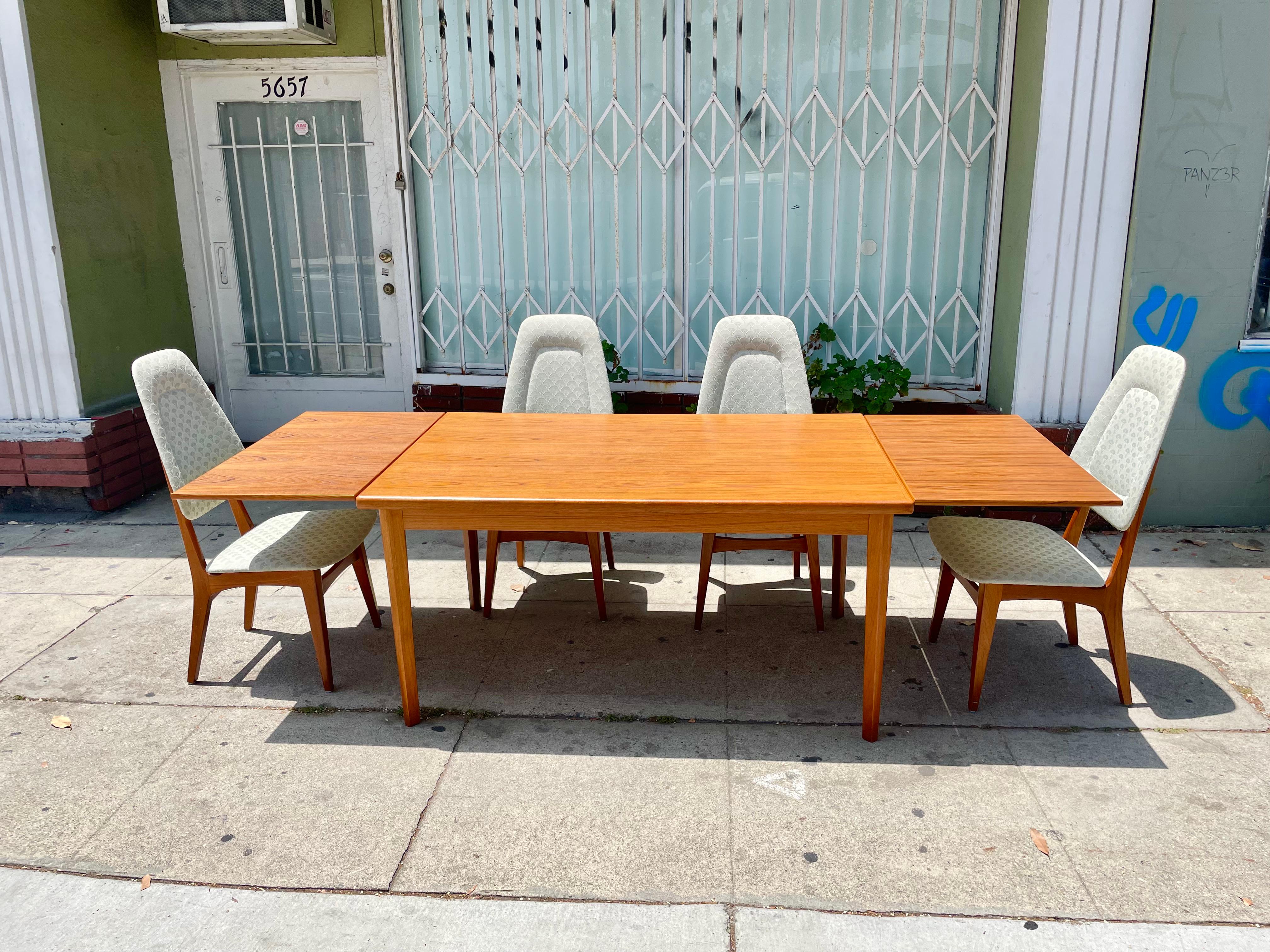 mid century teak dining table and chairs