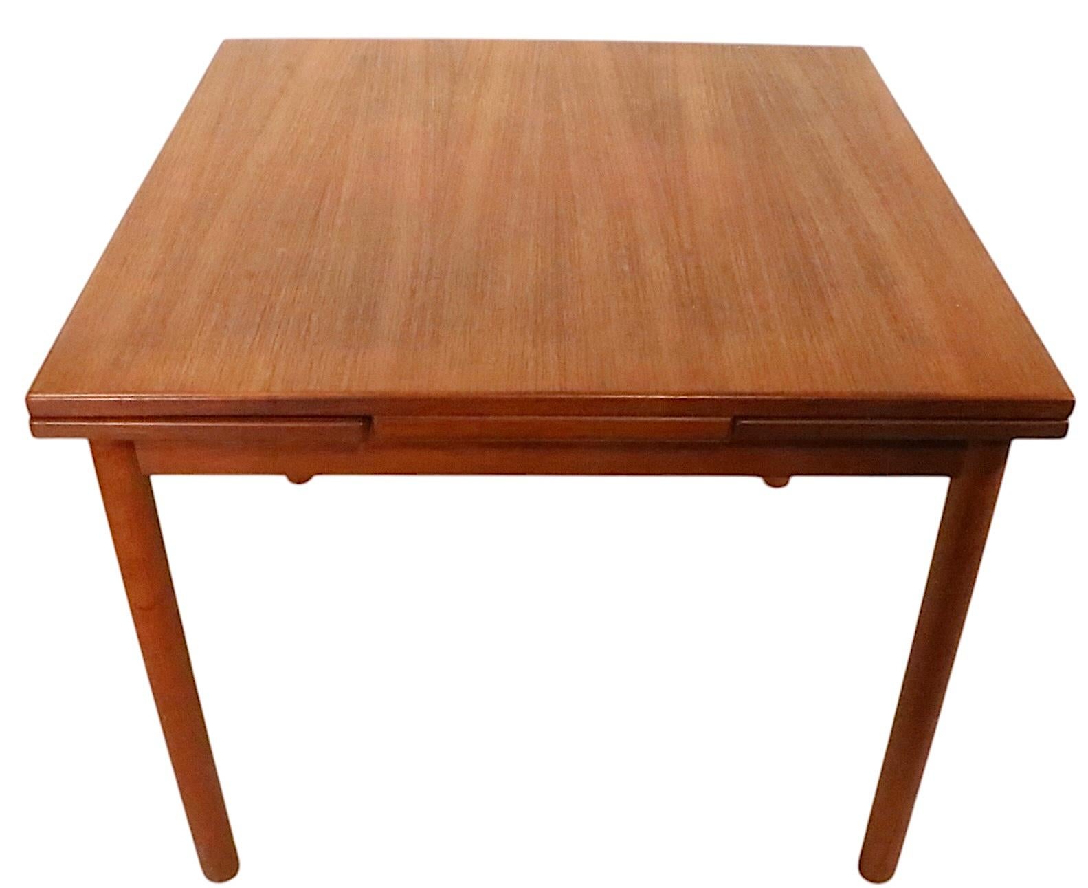 Mid Century Danish Modern Extension Teak Refractory Draw Leaf Dining Table 10