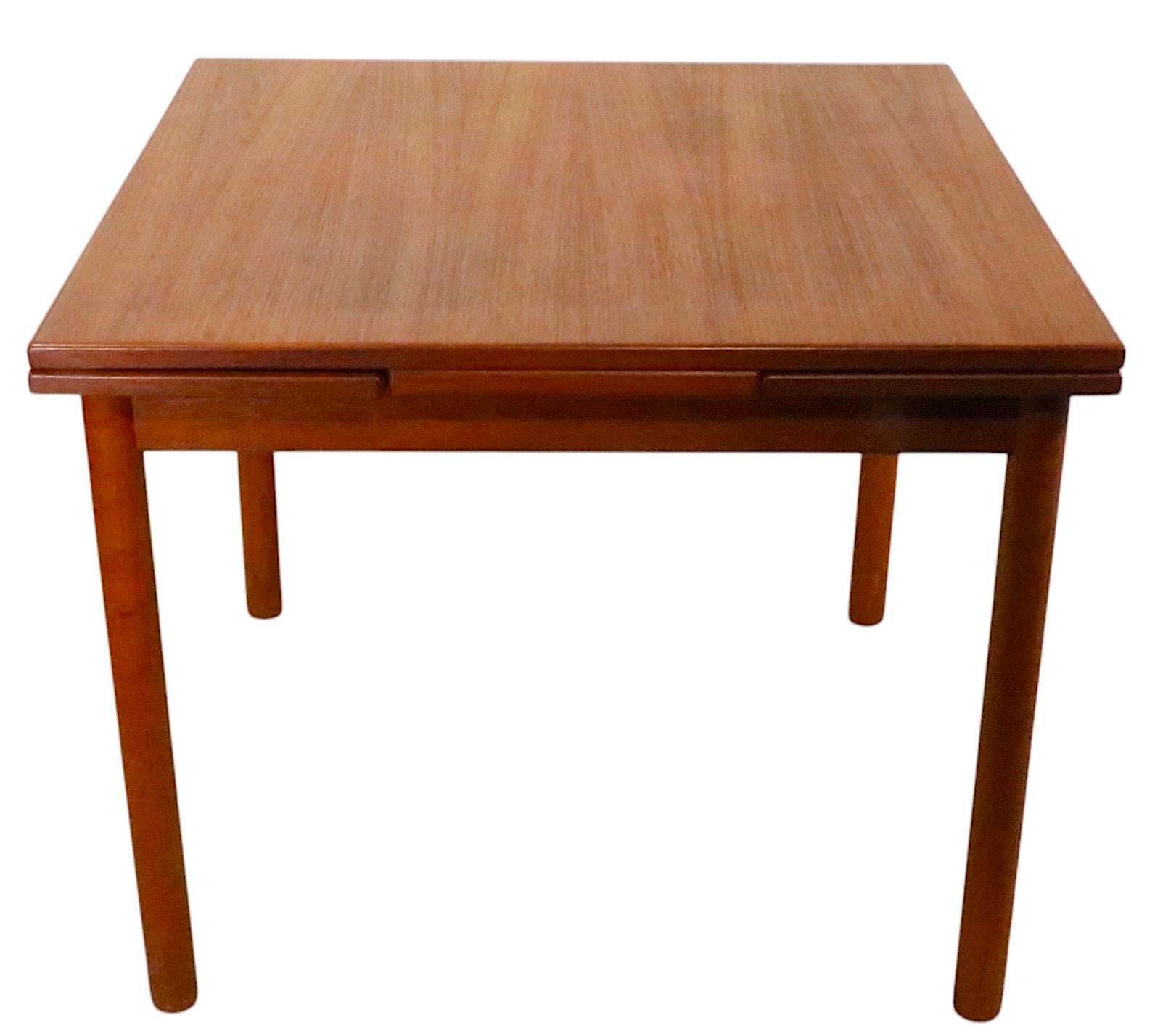Mid Century Danish Modern Extension Teak Refractory Draw Leaf Dining Table 4