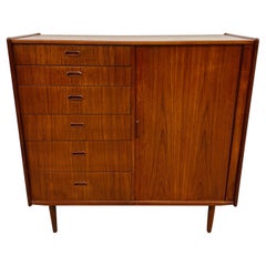 Mid-Century Danish Modern Falster Teak Tambour High Chest Vintage Mid-Century Danish Modern Falster Teak Tambour High Chest